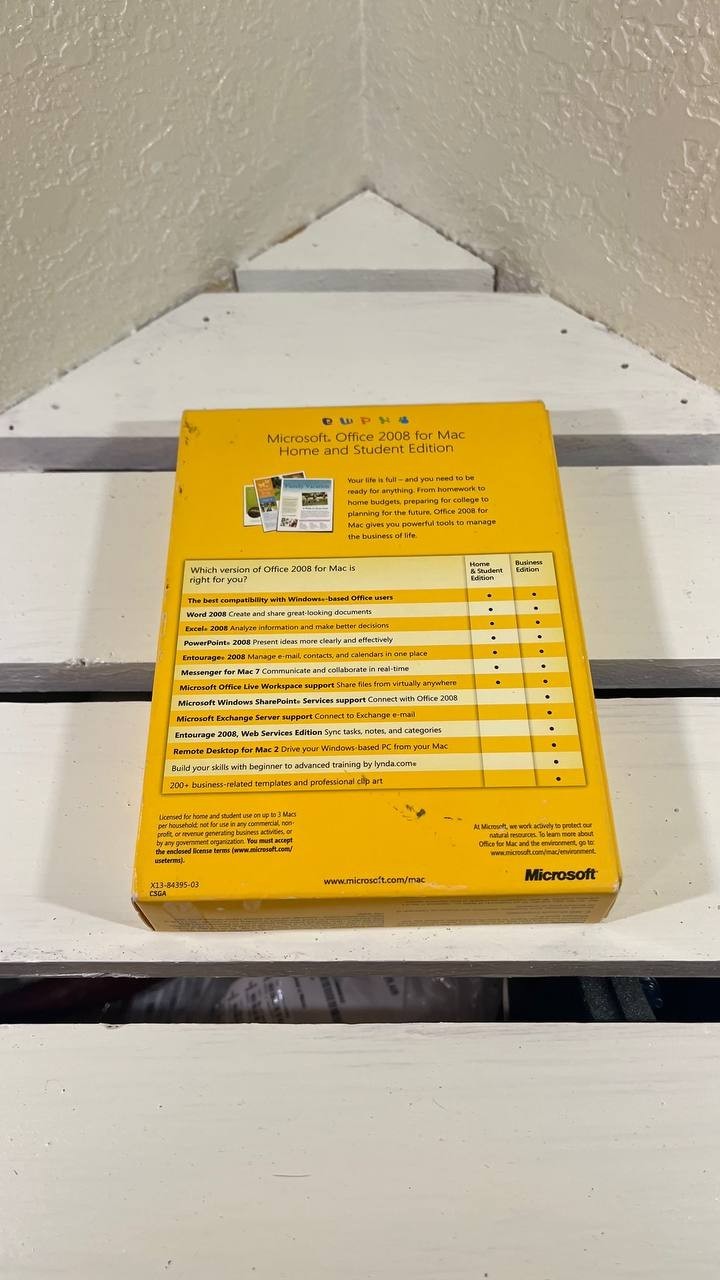 Microsoft Office Mac 2008 Home & Student Edition – Complete Retail Box + Receipt
