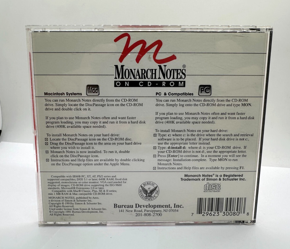 Monarch Notes on CD-Rom PC & MAC Computer Software Program – 1991