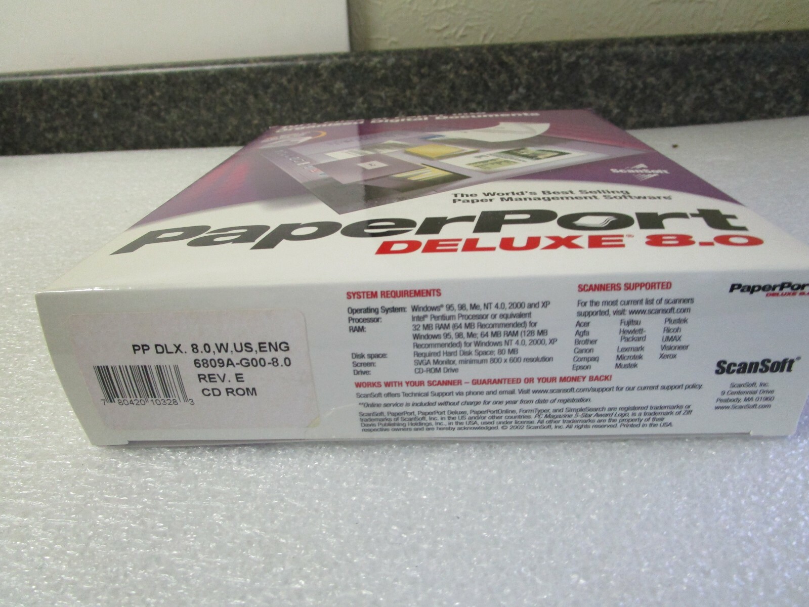 ScanSoft Paperport Deluxe 8 New In Sealed Retail Box!