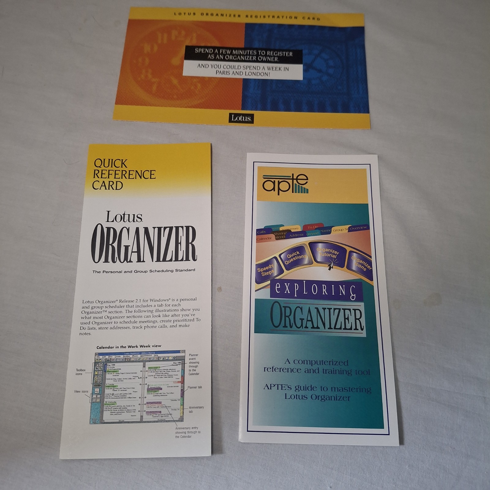 Lotus Organizer 2.1 Release 2 Big Box IBM/Windows 3.1 Complete Floppy Software