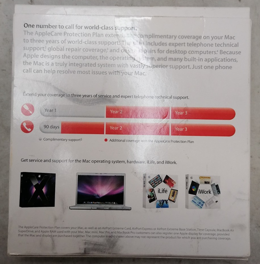 AppleCare Protection Plan Documentation and Disc P/N: MB585LL/A