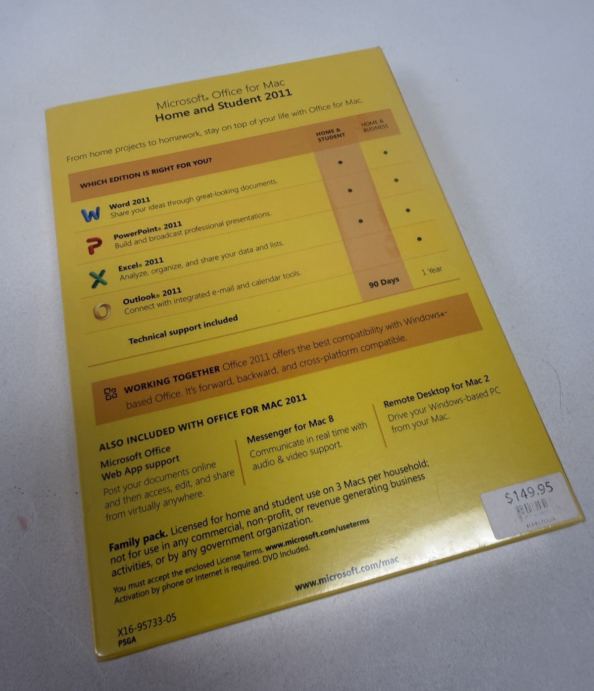 NEW Microsoft Office MAC 2011 for 3 PCs SEALED Family Pack – Word – Excel – PP