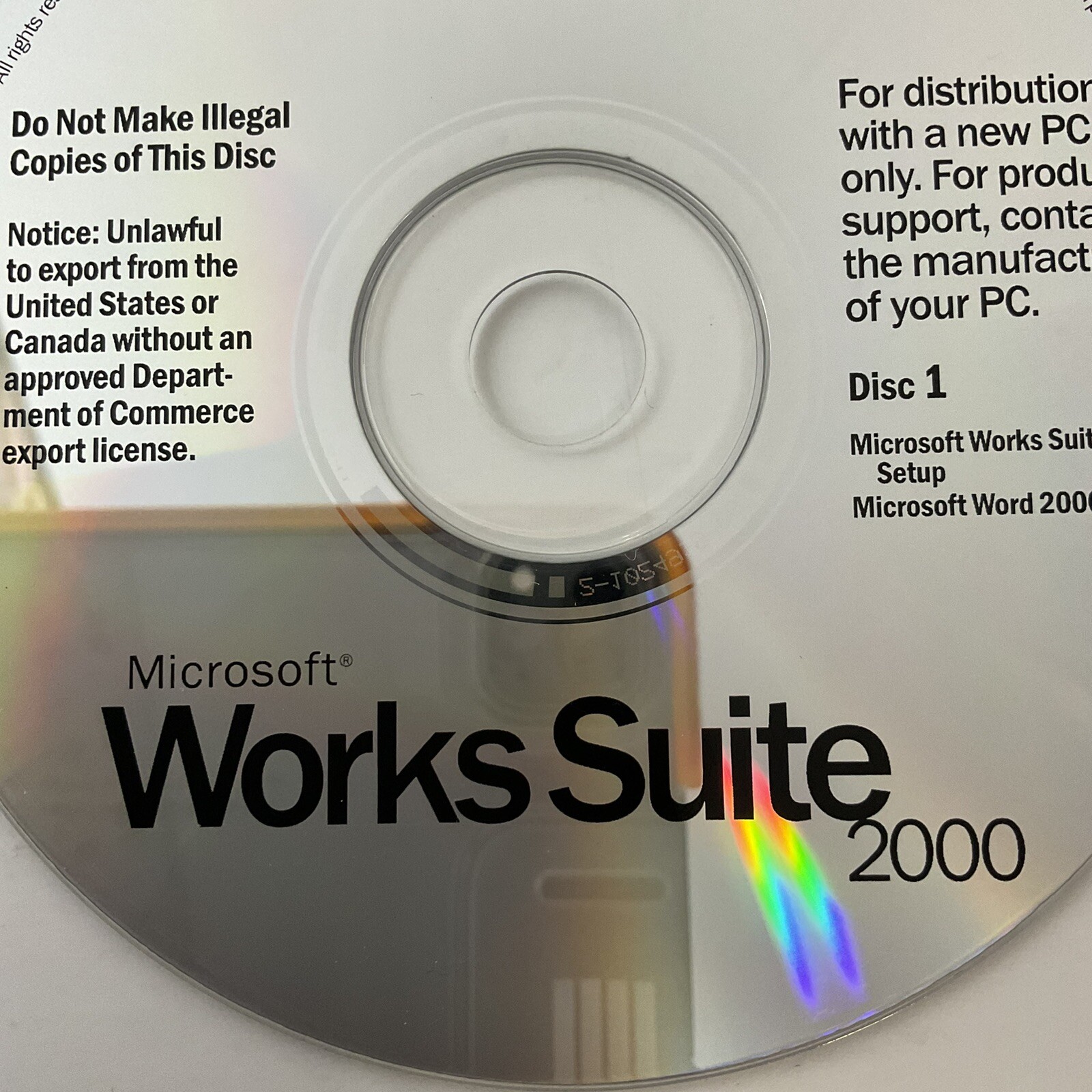 Microsoft Works Suite 2000 5 of 6 disks Missing Disk 2 No Key ElectronicsRecycle