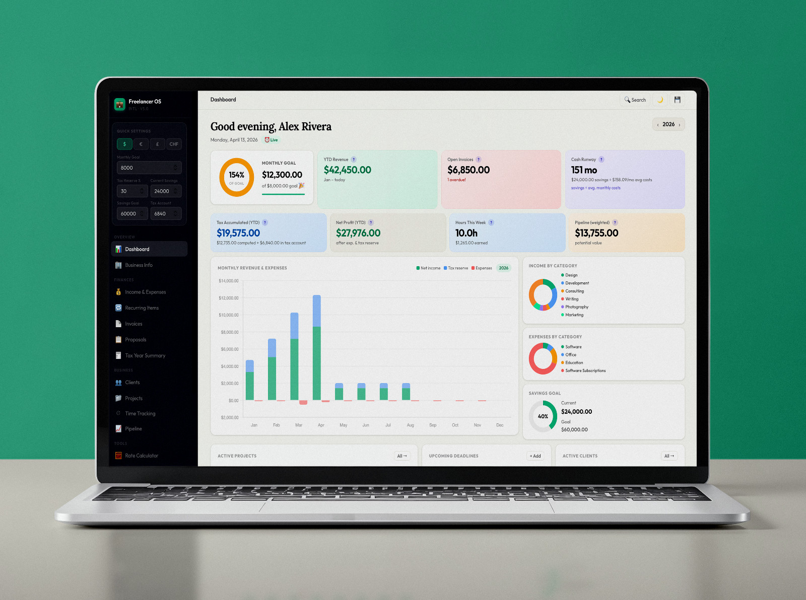 Freelancer OS | All-in-One Freelancer Tool | Invoices, Finance, Clients, Project