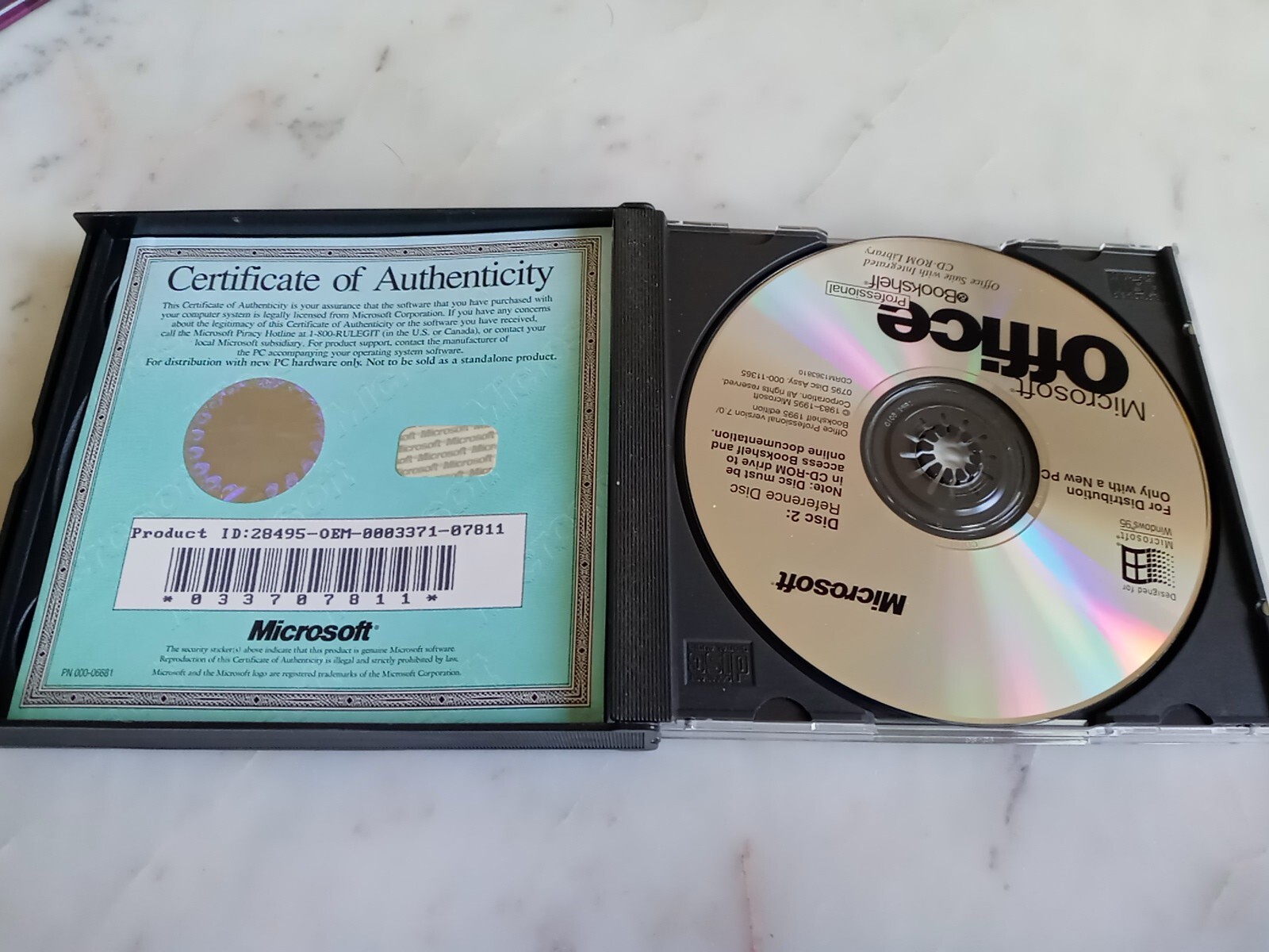Microsoft Office Professional & Bookshelf Designed for Windows 95 Software Disc