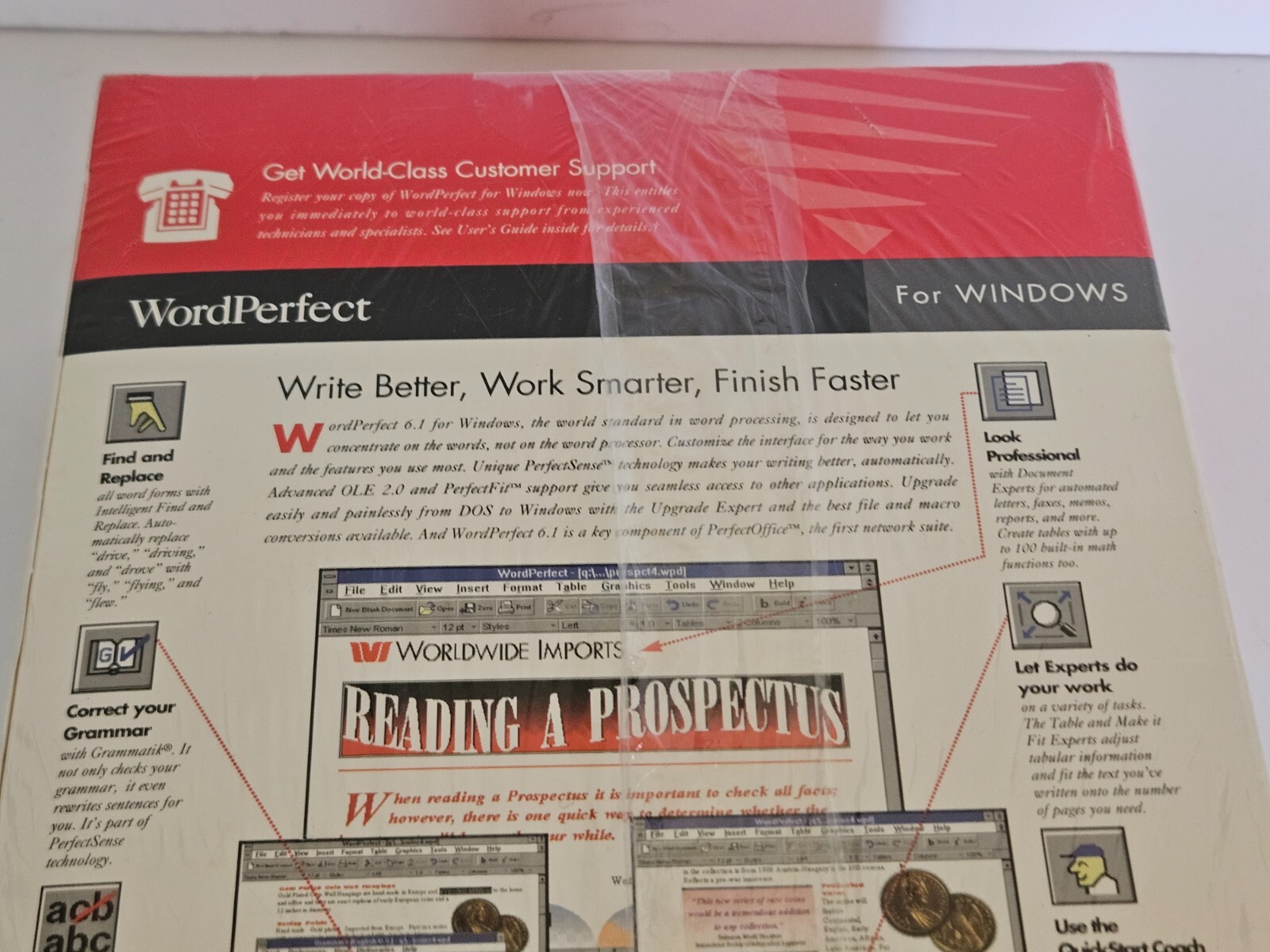 Novell Word Perfect 6.1 Windows Sealed HD Diskettes Word Processor