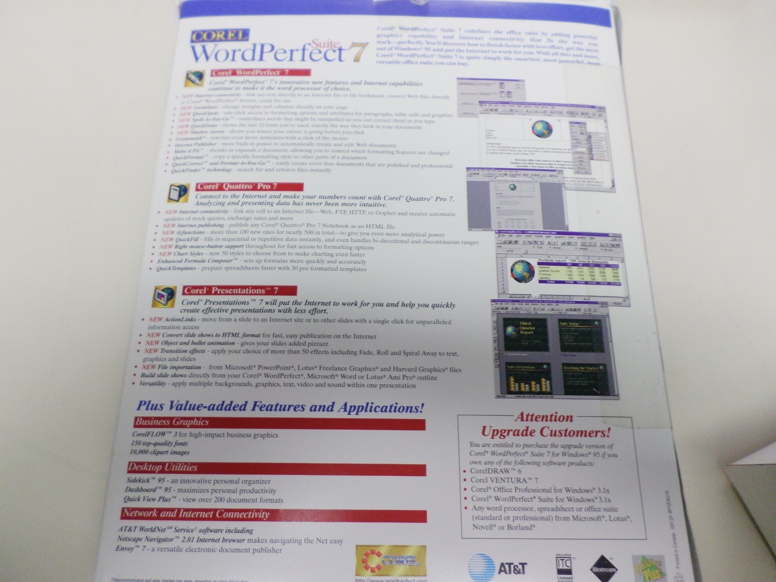 COREL WORDPERFECT SUITE 7 (RETAIL BOX) for WINDOWS 95 on CD 32 Bit