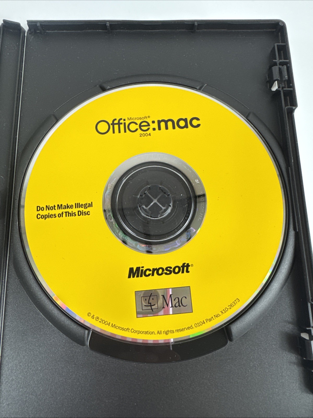 Microsoft Office Mac 2004 Disc w/ Key, Manual and Case X10-33159