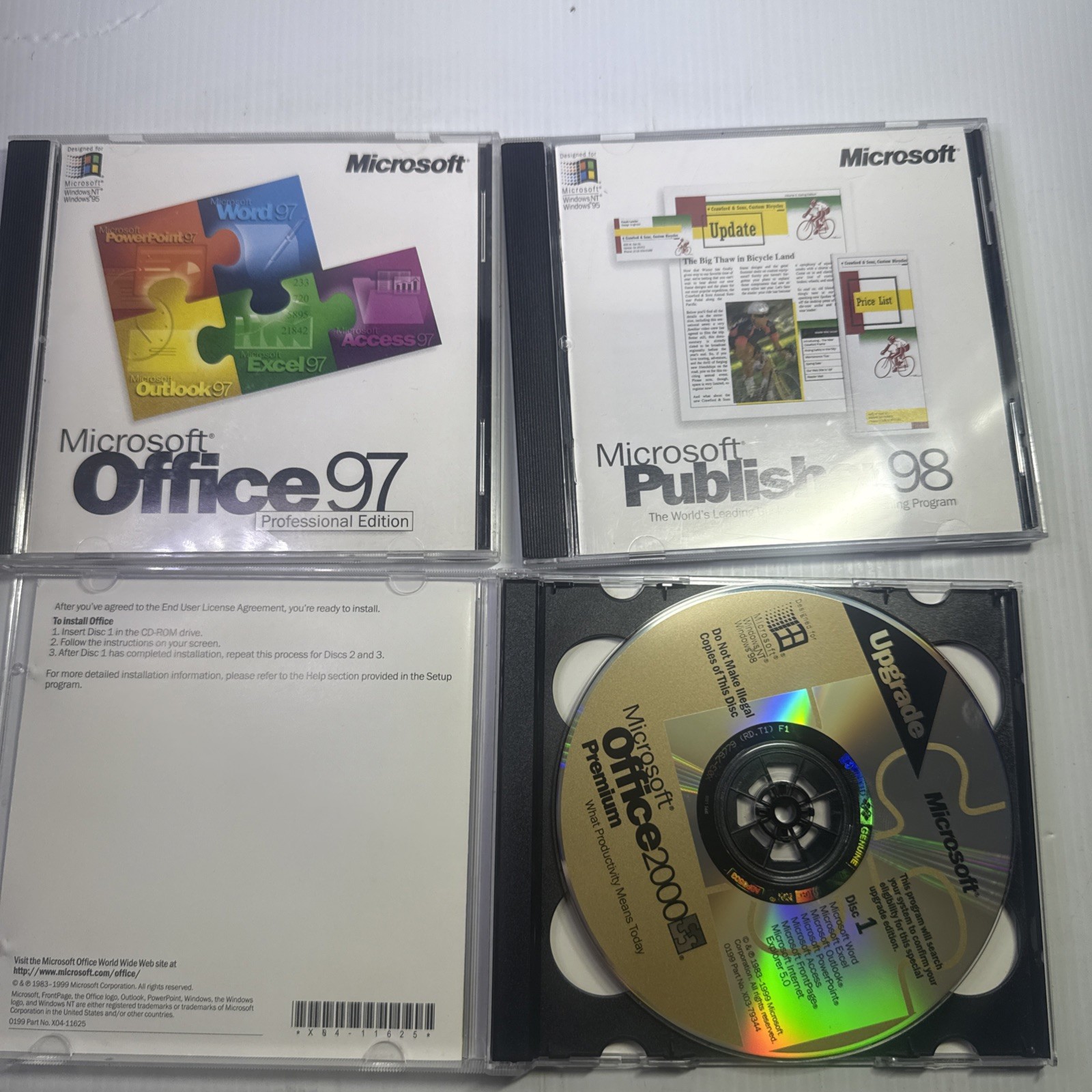 Microsoft Office 2000 Premium Publisher 98 Office 97 Disc Product Key Like New
