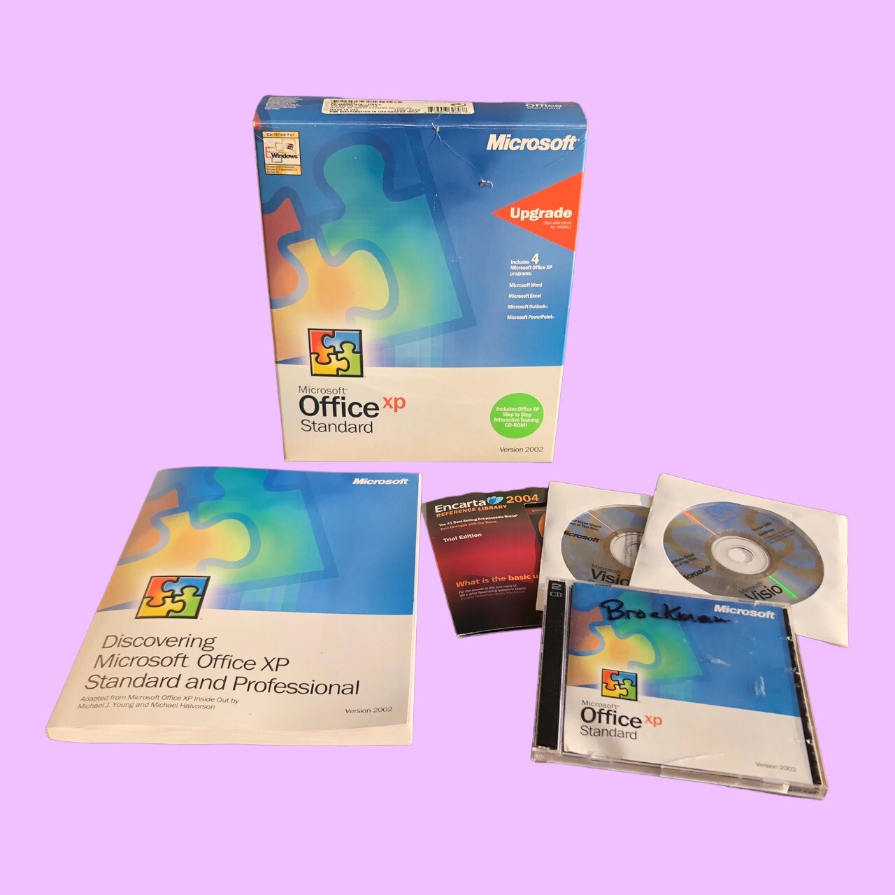 Microsoft Office XP – UPGRADE ONLY Standard 2002 CD-ROM SET w/ Product Key Word