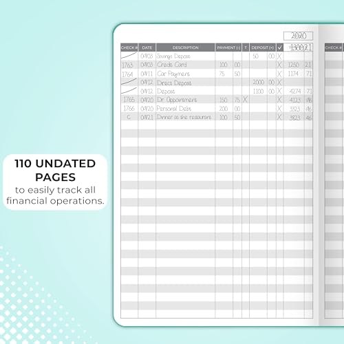Check Register Book – Deluxe Transaction Register, Accounting Ledger Book,