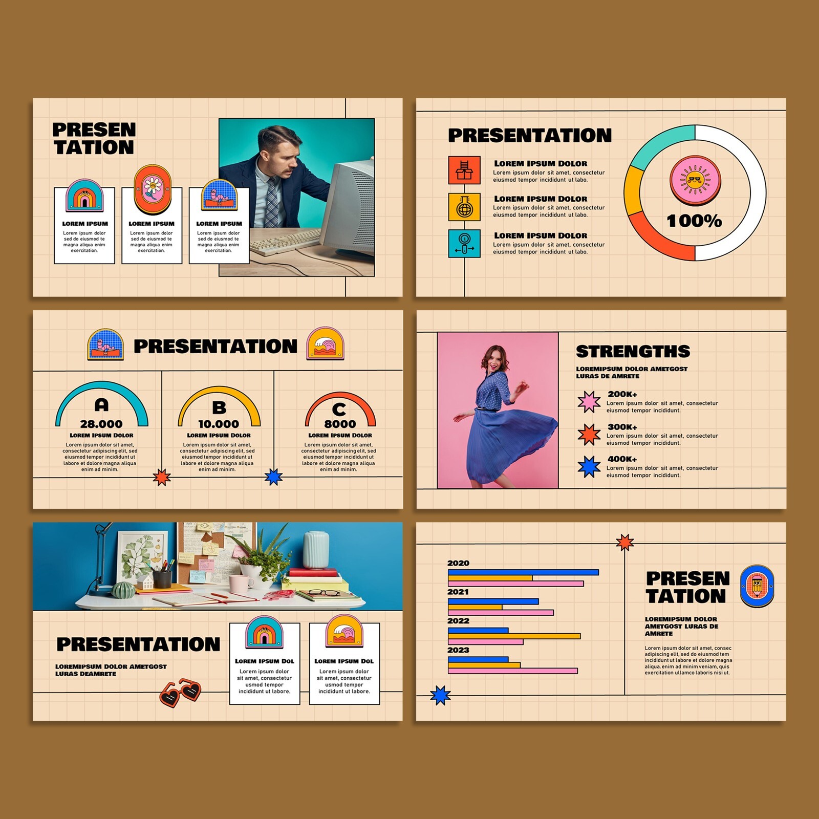 Retro PowerPoint Template – Vintage Canva Presentation with Creative Slides