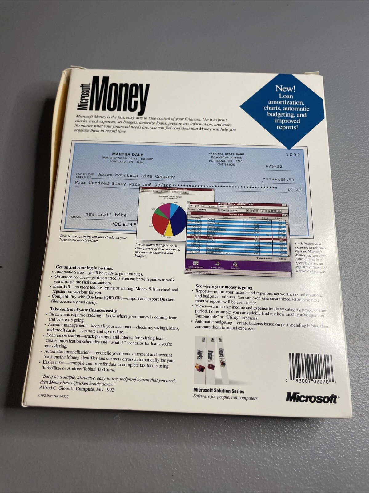 Sealed NEW OLD STOCK! Microsoft Money 1992 Retired Discontinued Software SCARCE!