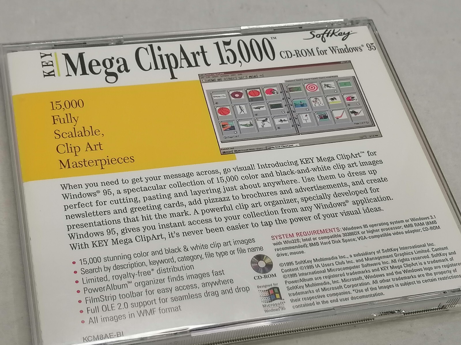 Vintage 1995 SoftKey Mega ClipArt 15000 CD-ROM