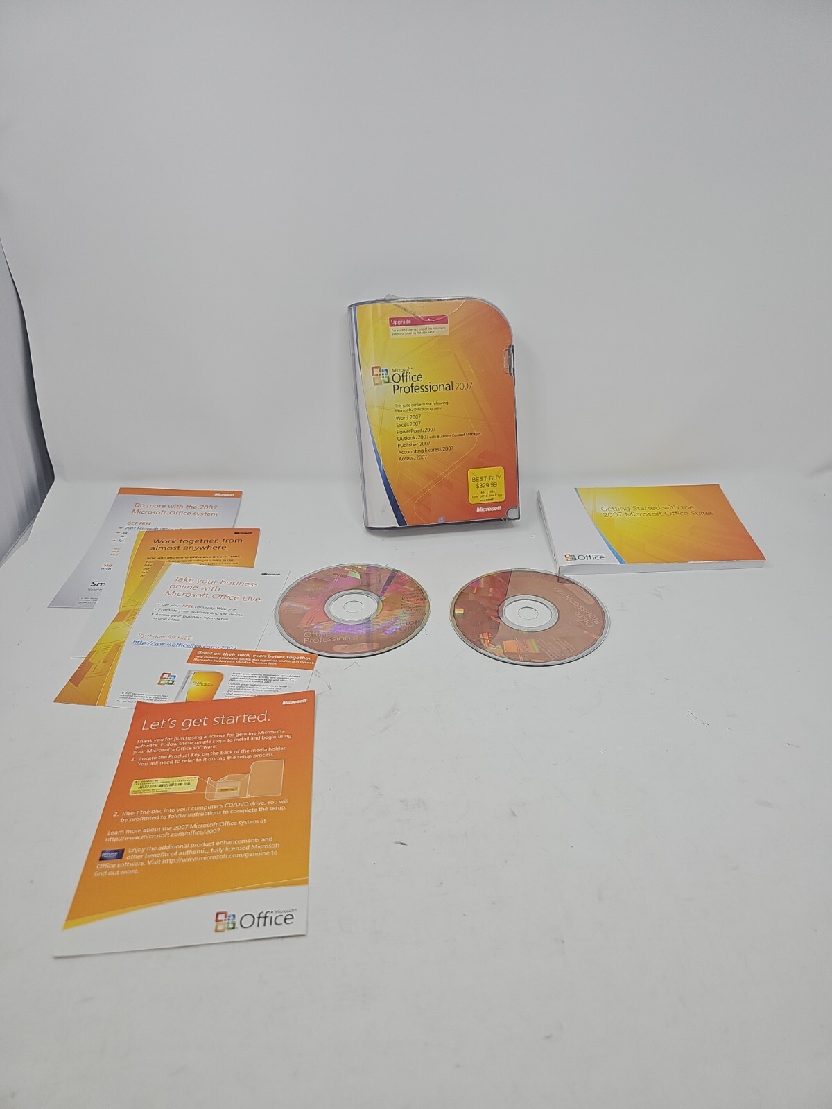 Microsoft Office Professional 2007 – Upgrade – W/ Product Key, 2-Discs.. Genuine