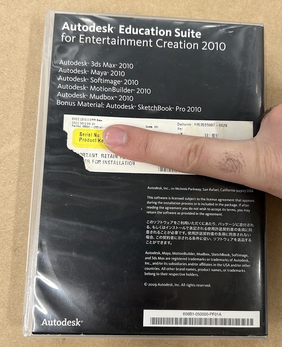 Autodesk Education Suite for Entertainment Creation 2010 Set With Serial/Key