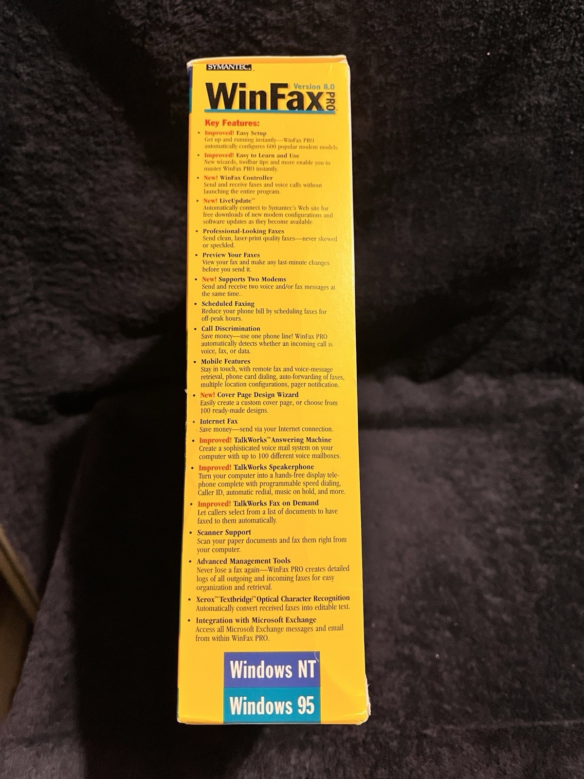 Symantec WinFax PRO Hassle Free Faxing Version 8 For Window 95 & NT ~ Vintage