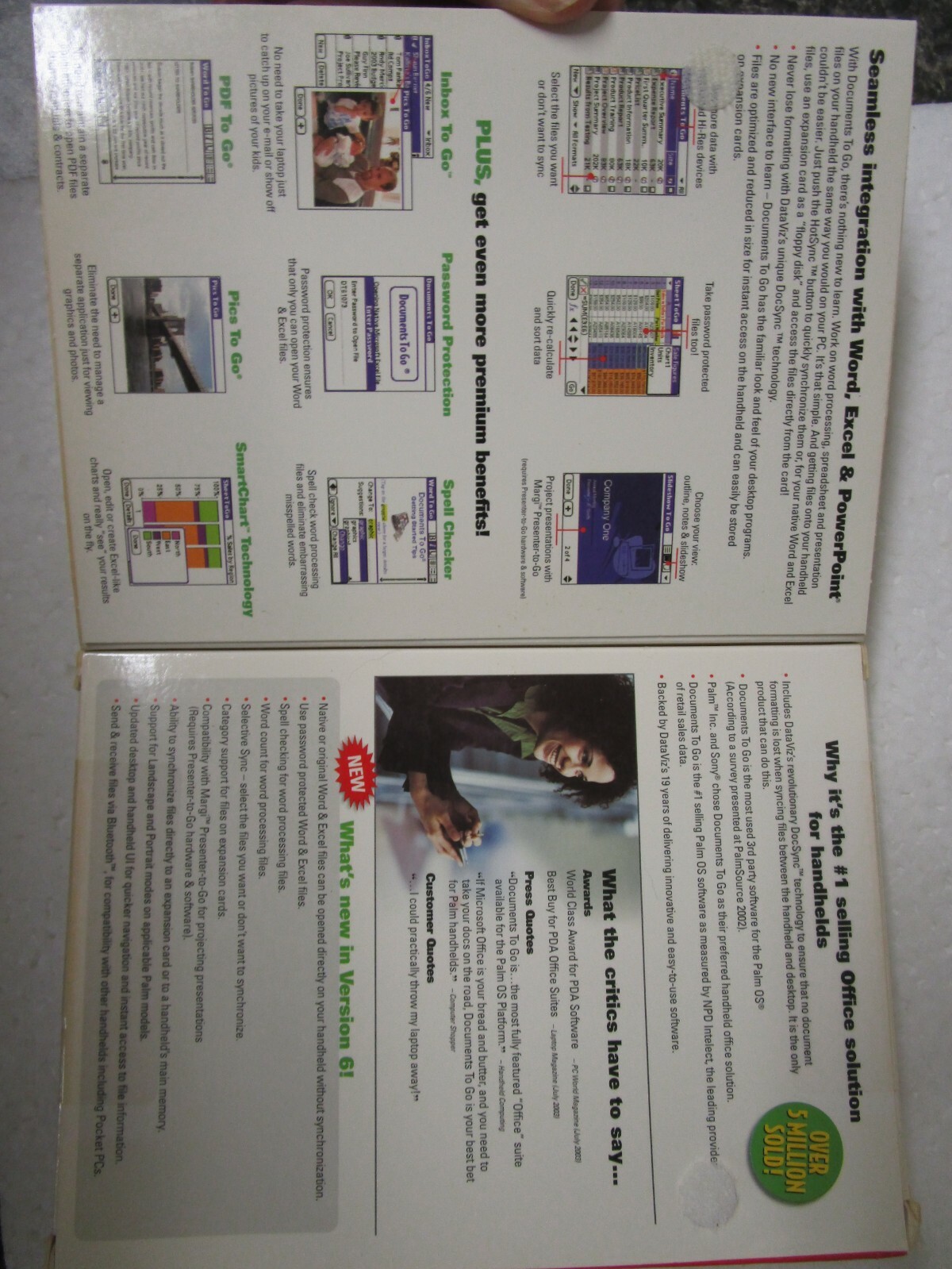 Documents To Go 6 for PDAs by DataViz- Factory Sealed Retail Box for Palm – New