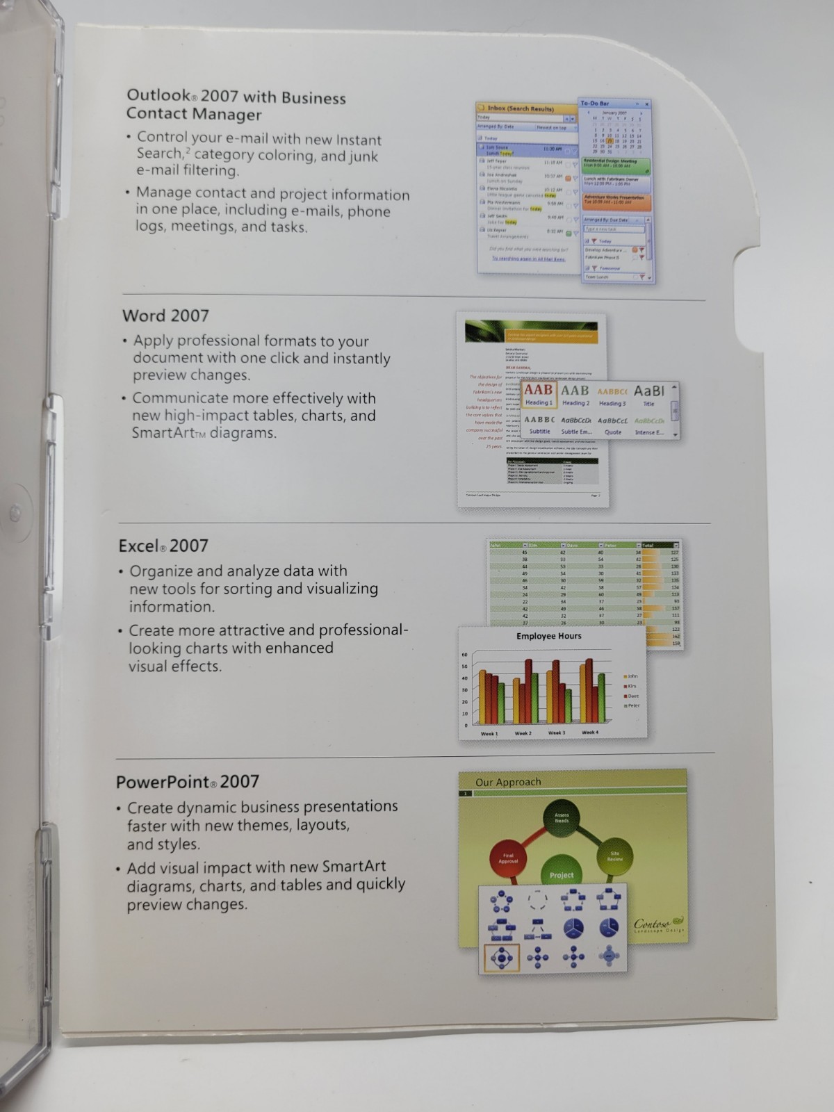 Genuine Microsoft Office Professional 2007 Full Retail Version w/ Key “Open Box”