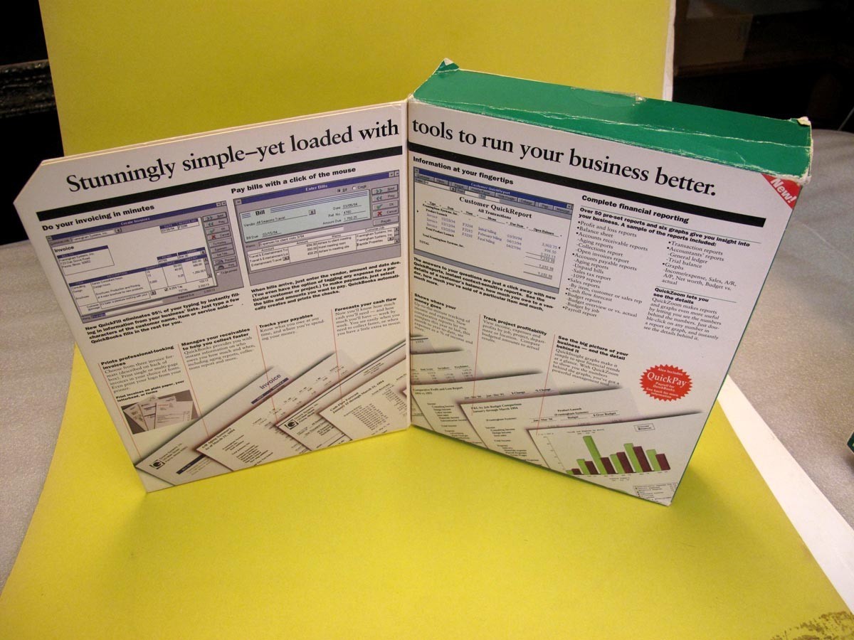 Quickbooks & Quickpay Version2.1 3 1/2 in disks Early QB Vintage