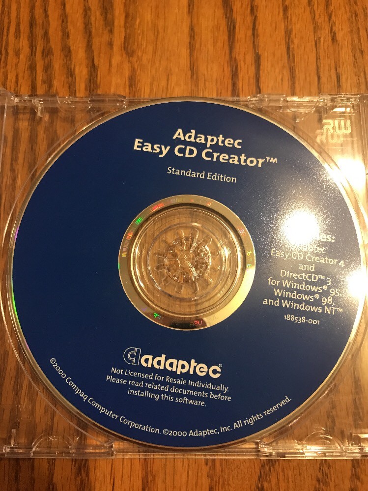 Adaptec Easy CD Creator Standard Edition- PC Computer Software Program CD-Rom