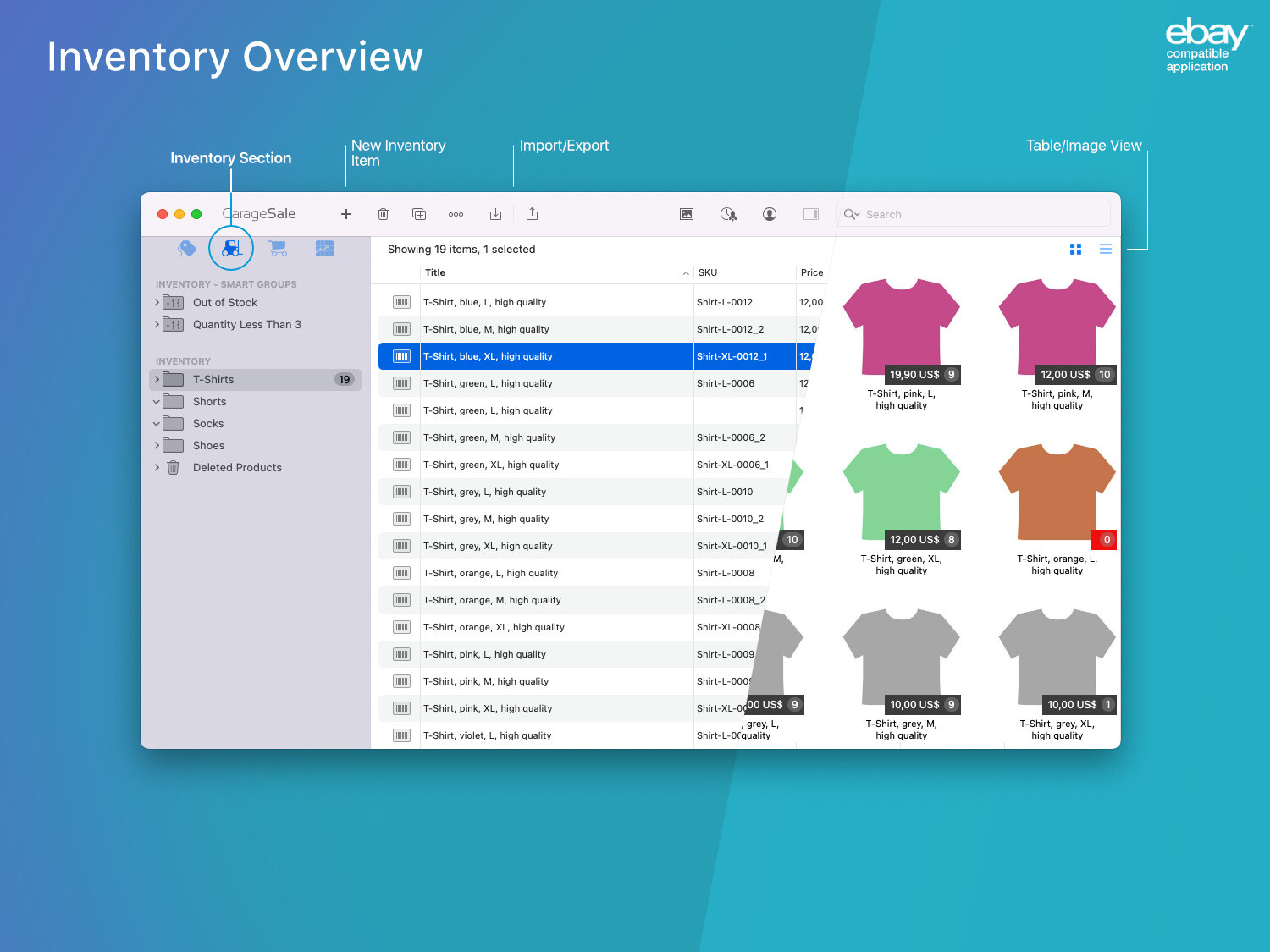 GarageSale – The most advanced eBay seller tool for Mac