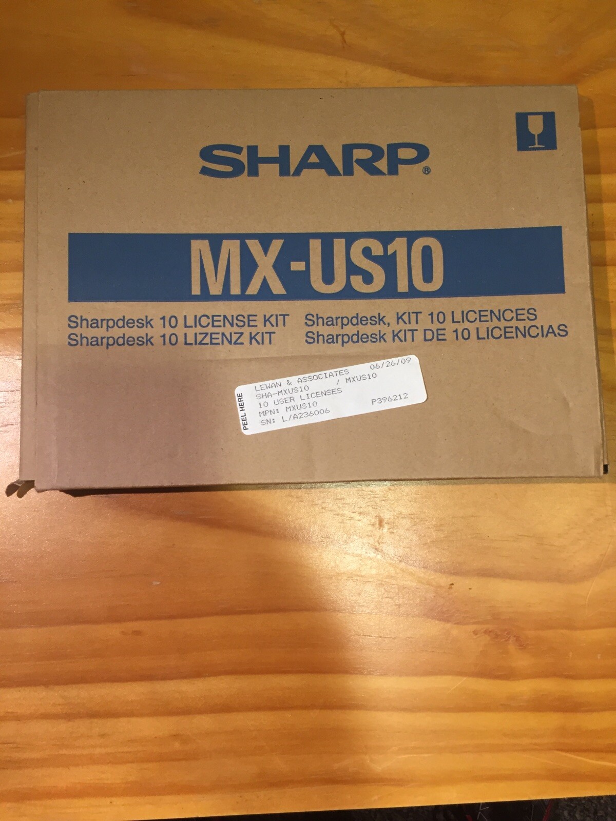 Mx-US10 Genuine Sharp Network Scanner Expansion Kit Sharpdesk. 10 Licenses