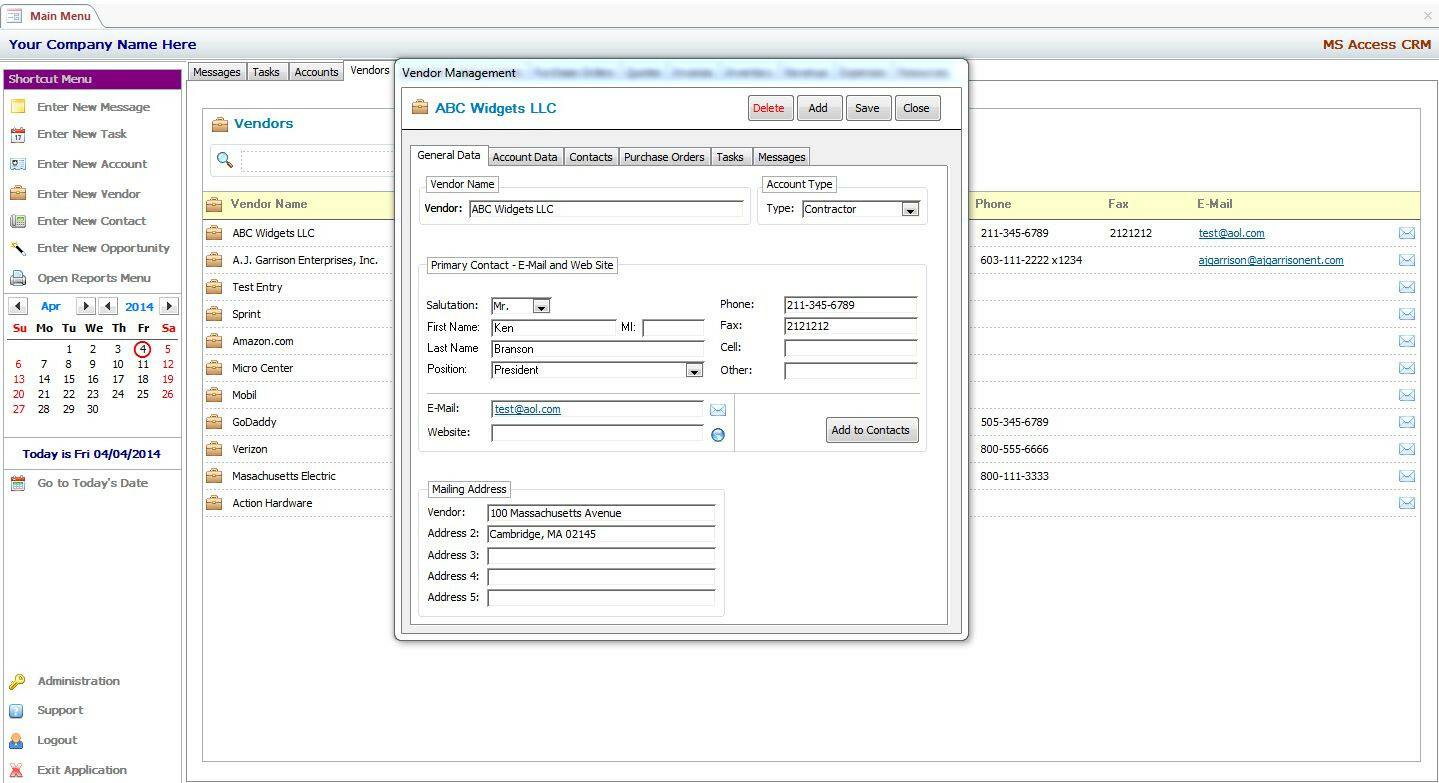 MS Access Based CRM Software – Use As-Is or Customizable