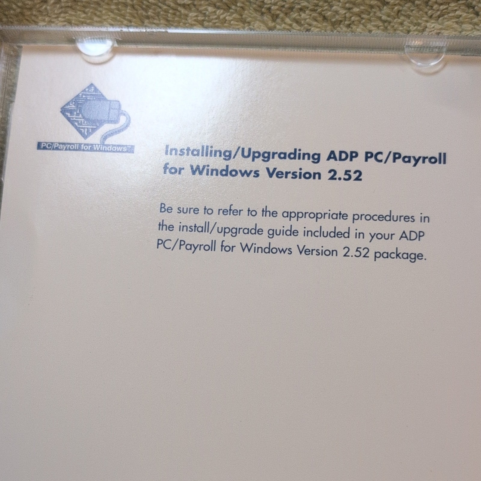 ADP PC/Payroll for Windows Version 2.52 CD, Payroll, English, Windows