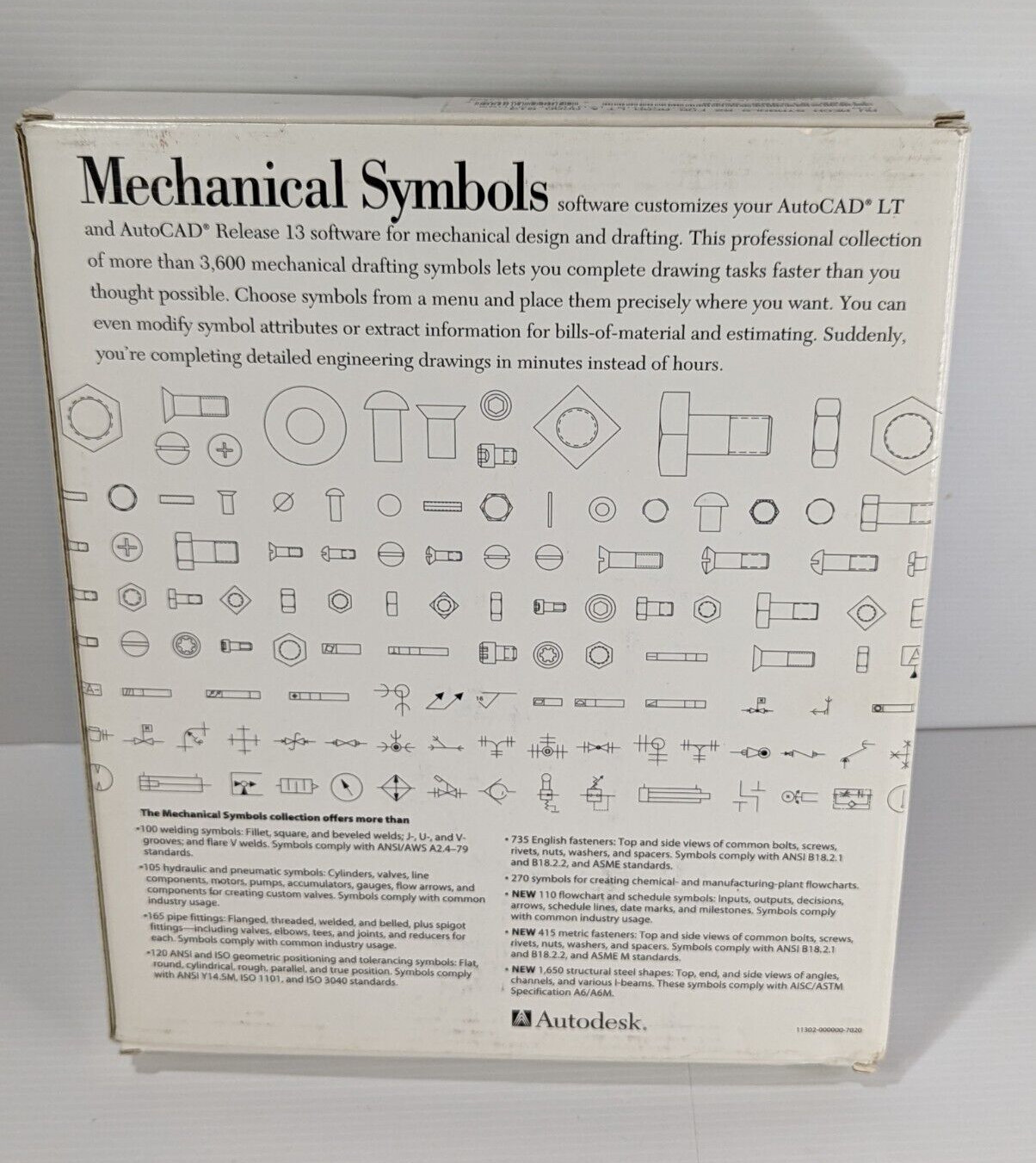 Mechanical Symbols For AutoCAD LT for Windows Autodesk 1995 Software CD Rom