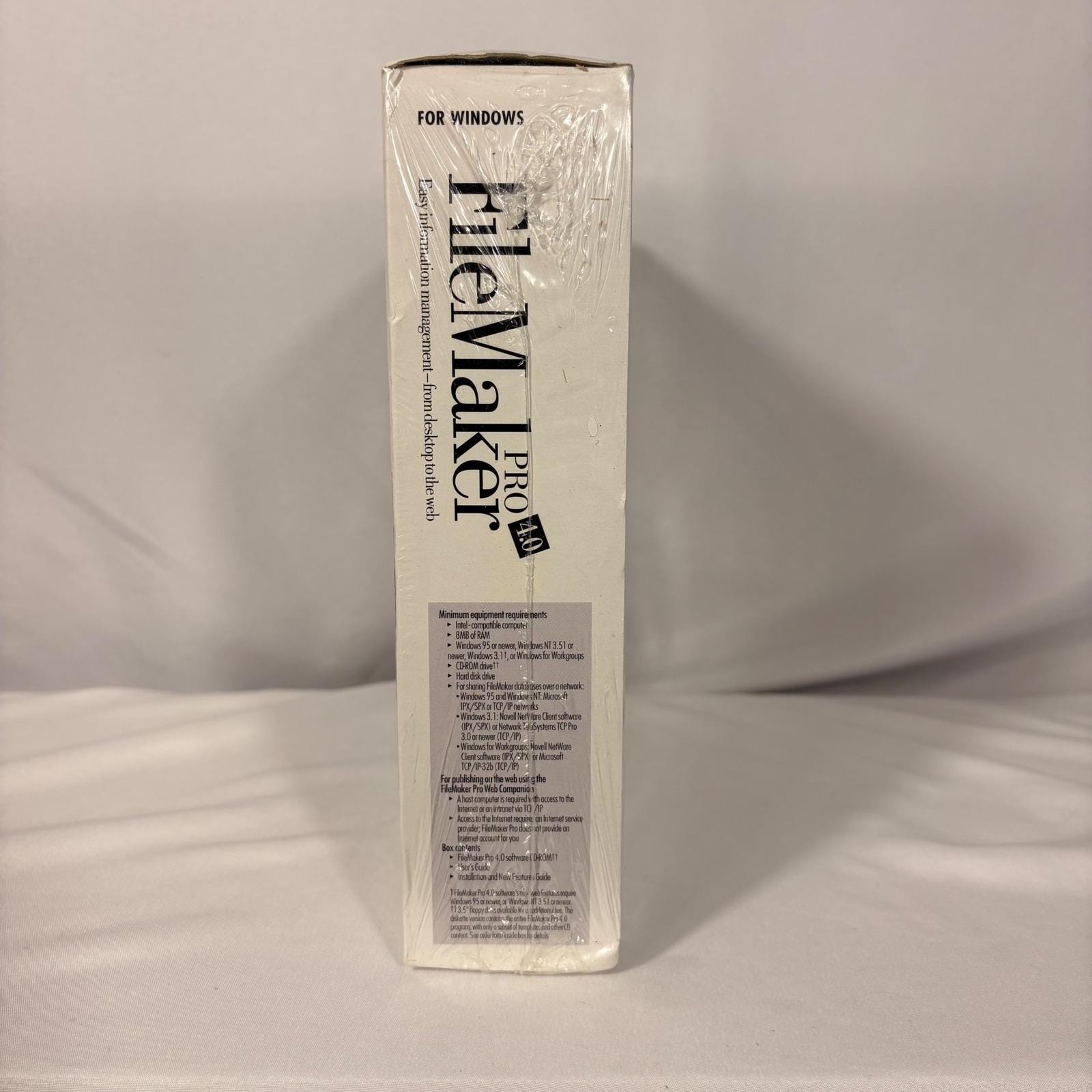 Claris FileMaker Pro 4.0 for Windows Vintage Database Software New Sealed Box