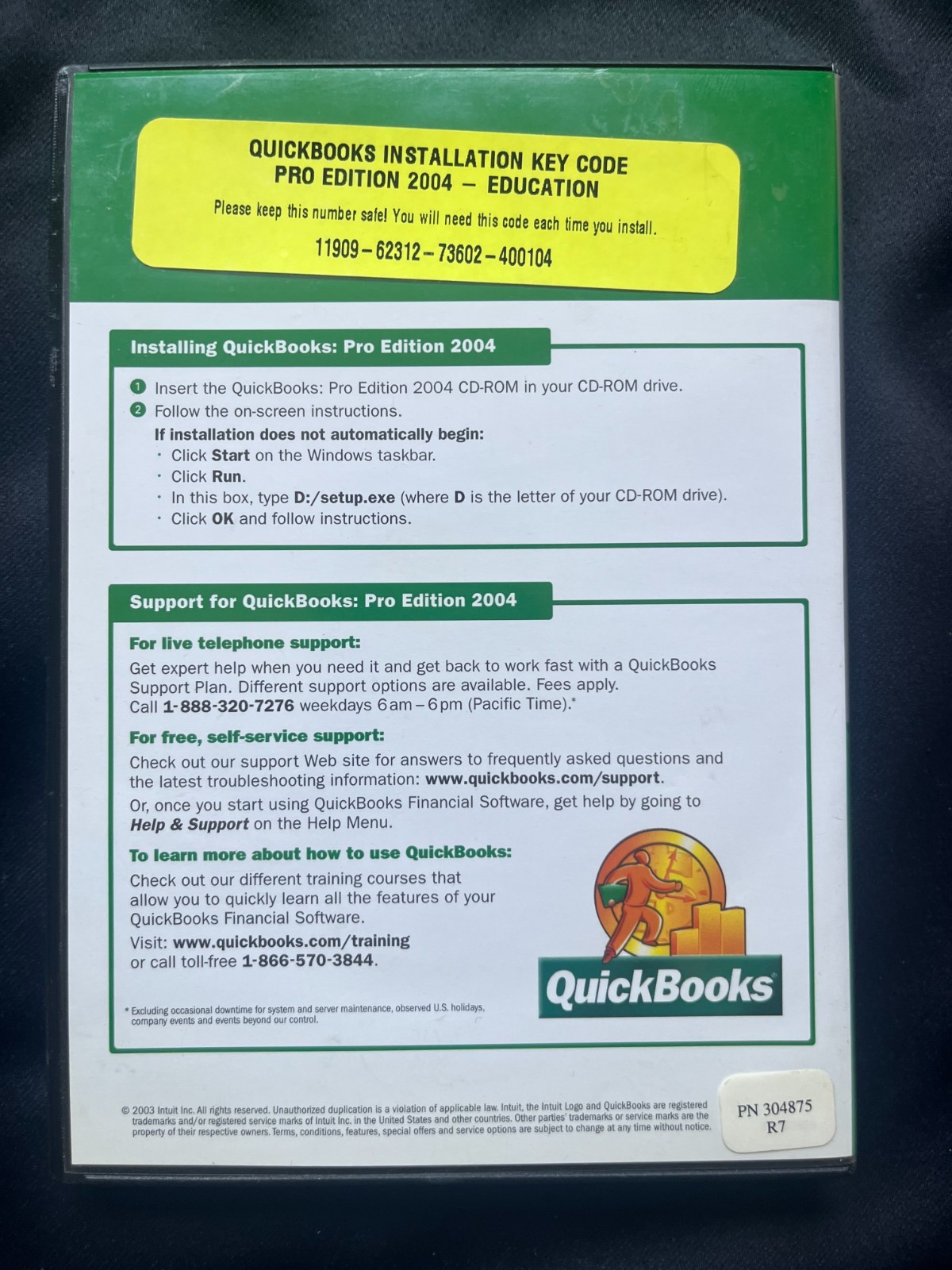 Intuit QuickBooks Pro 2004 with License for Windows 98/ME/2000/XP