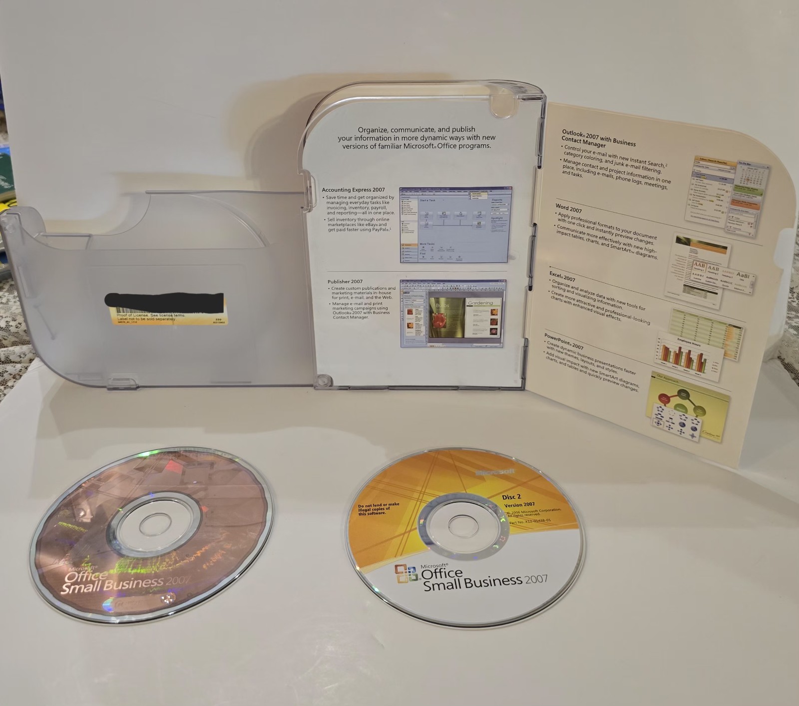 Microsoft Office Small Business Software 2007 With Product Key 2 Discs Manual
