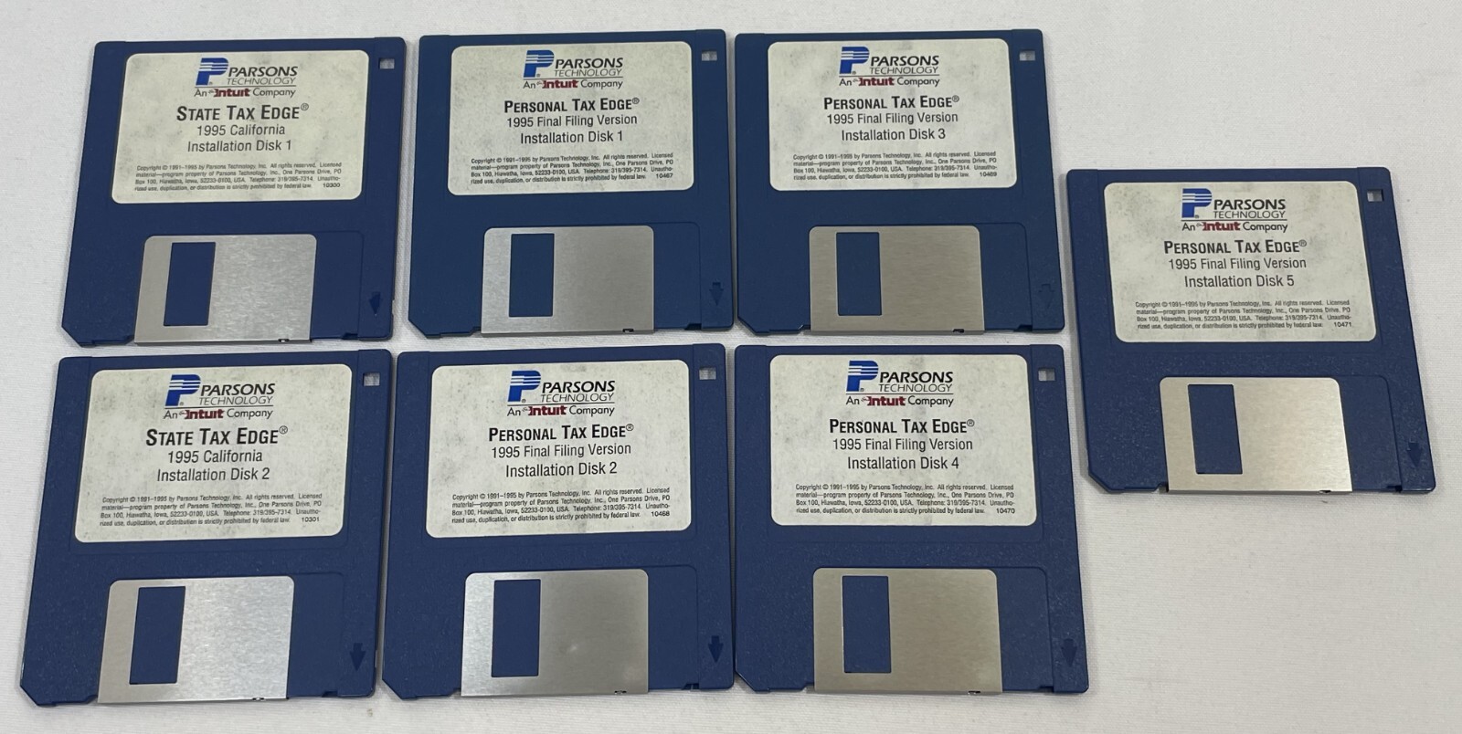 Vintage 1995 Parsons Technology Software State & Personal Tax Edge 3.5″ Floppy 7