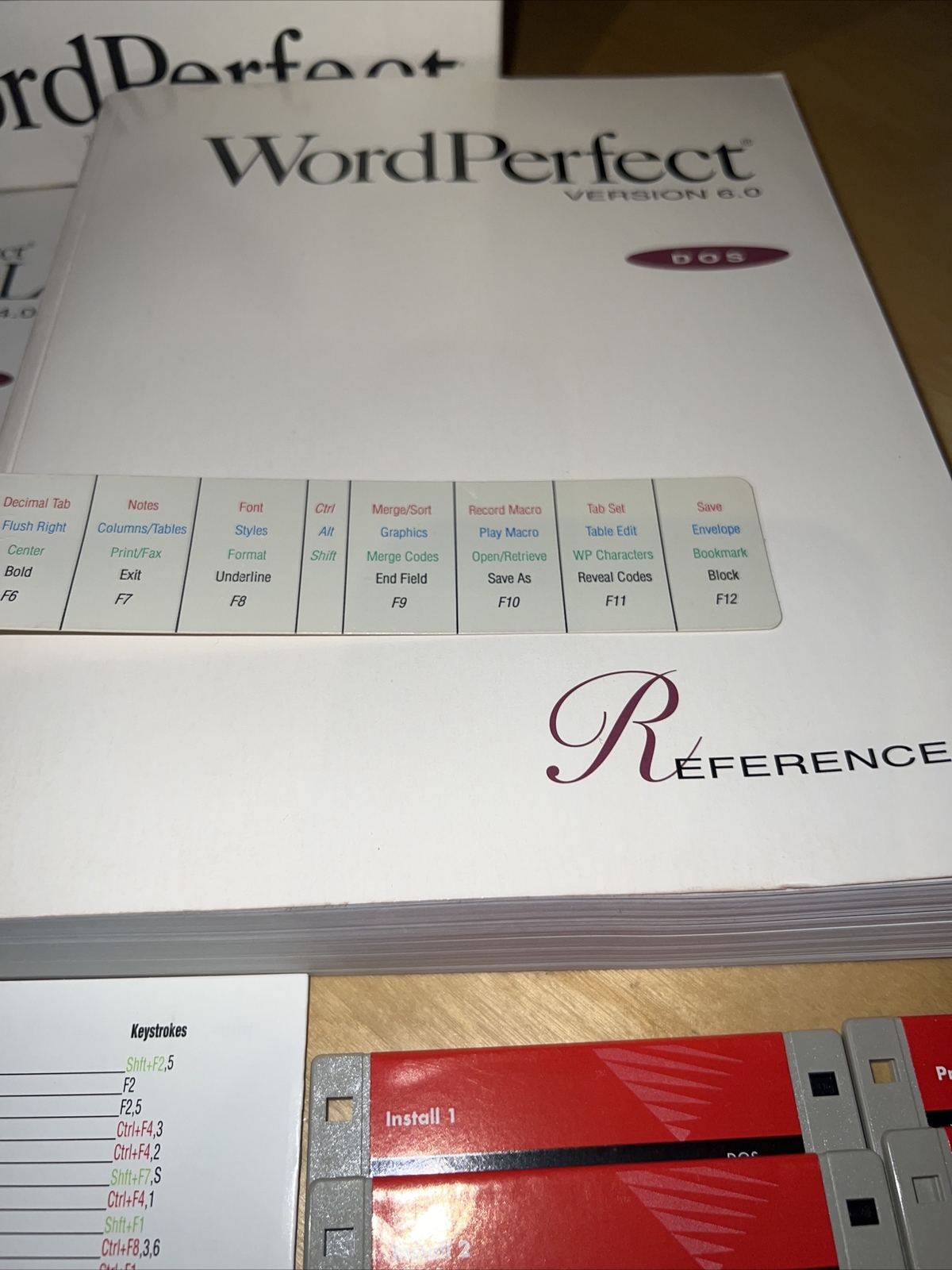 WORD PERFECT V 6.0 For DOS Education 3.5″ HD Diskettes Manuals With Box