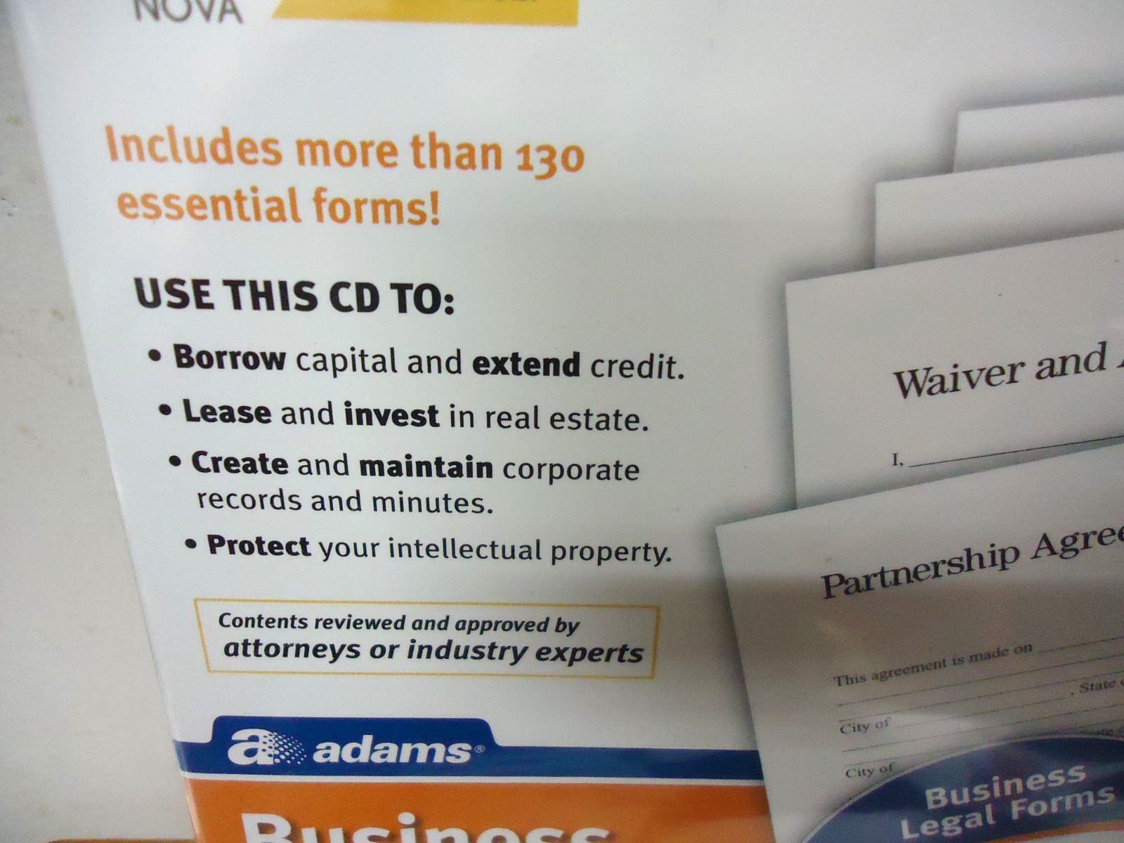 3 NEW! Adams Business, Contractor & Legal Forms on CD ROM’s! FREE Shipping!