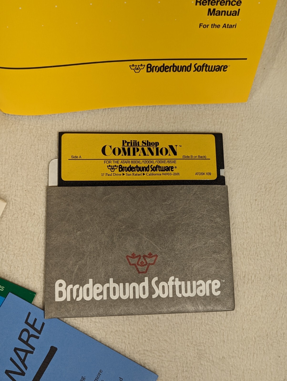 Vtg The Print Shop Companion Atari 800XL 1200XL 130XE 65XE 5.25″ Floppy Big Box