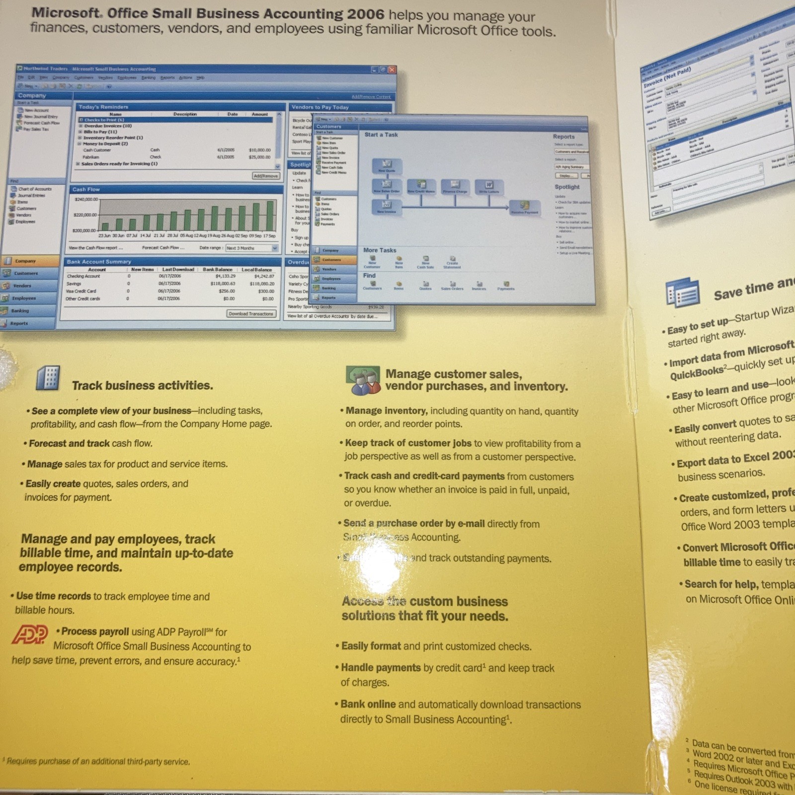 Microsoft Office Small Business Accounting 2006 Box W/ Instructions *NO CD-ROM*