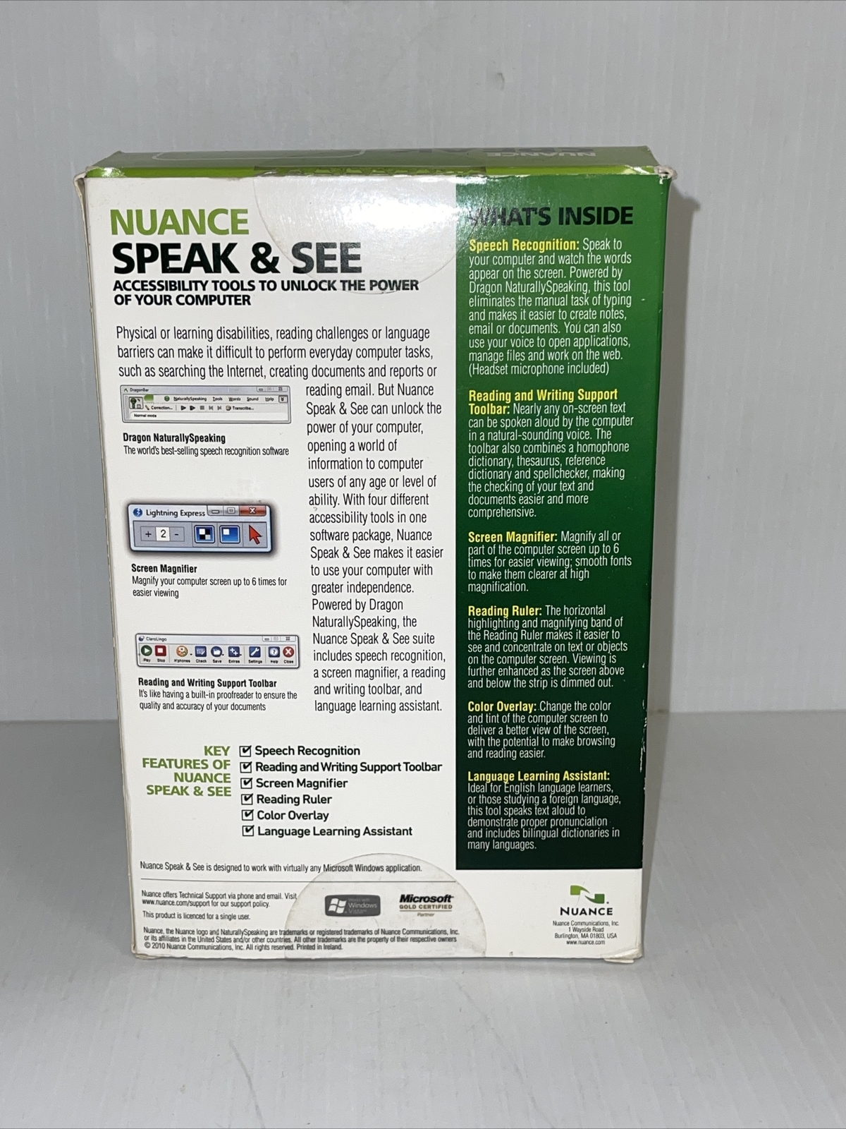 Nuance Dragon Naturally Speaking Speak & See Software With Microphone