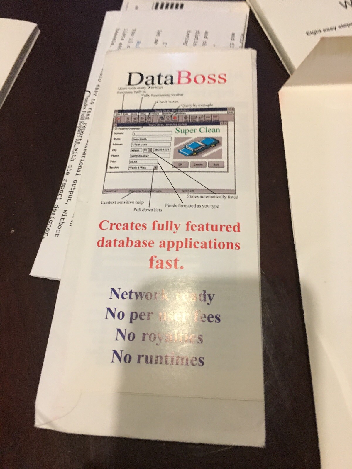 DATA BOSS FOR WINDOWS BY KEDWELL. DB APPLICATIONS DEVELOPMENT. Opened Never Used