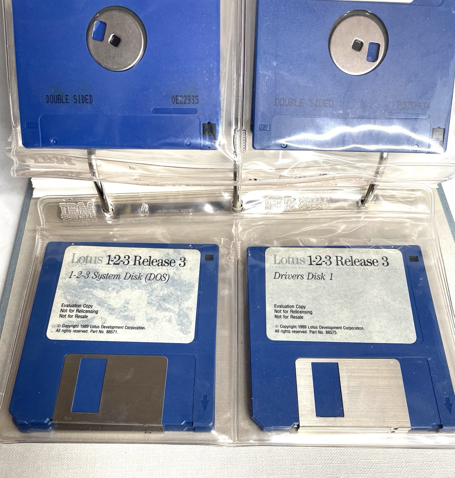 Vintage 1989 LOTUS 1-2-3 Release 3 Reference Binder Hard Slip Case Floppy Disks