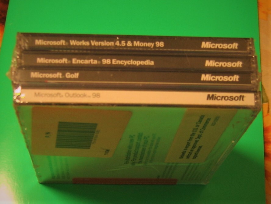 Vintage Microsoft 98 Software Works and Home Essentials-8 CDs