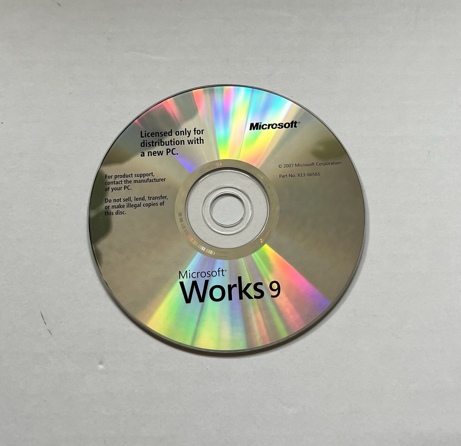 Microsoft Works 9 Software CD-ROM OEM New PC X13-66561