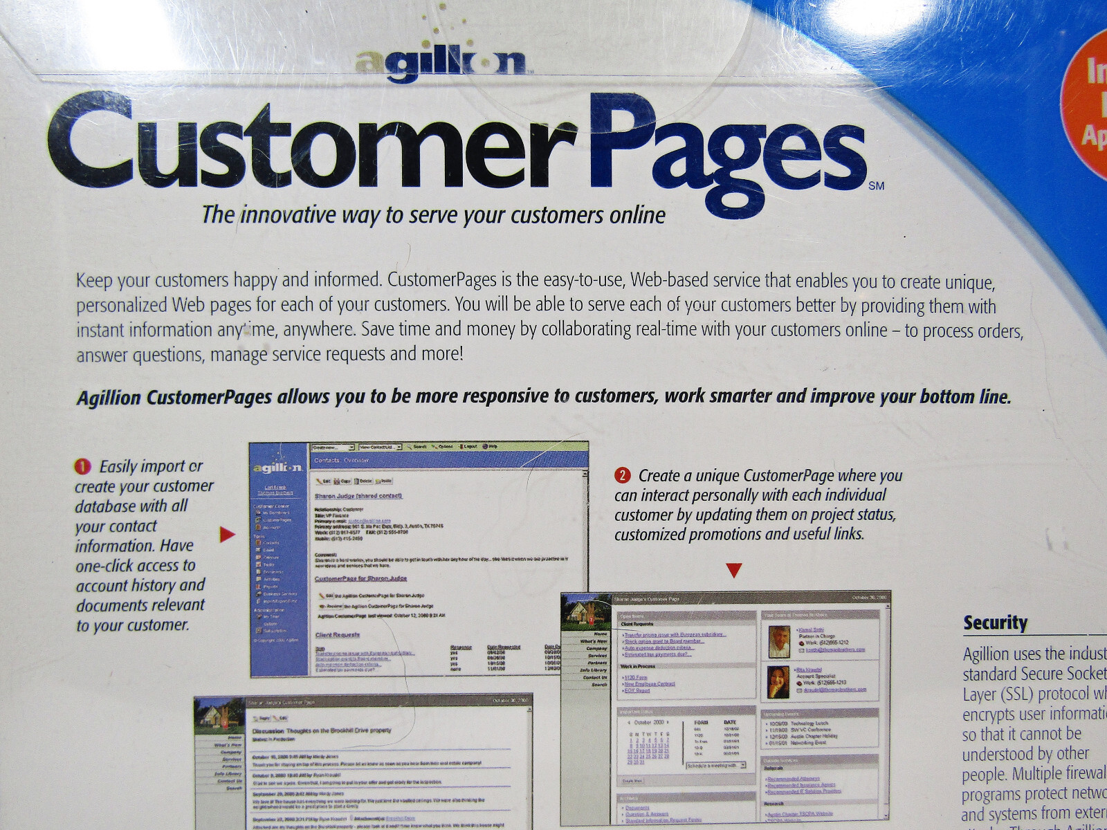 AGILLION Customer Pages Internet Based Application – Serving Customers Online