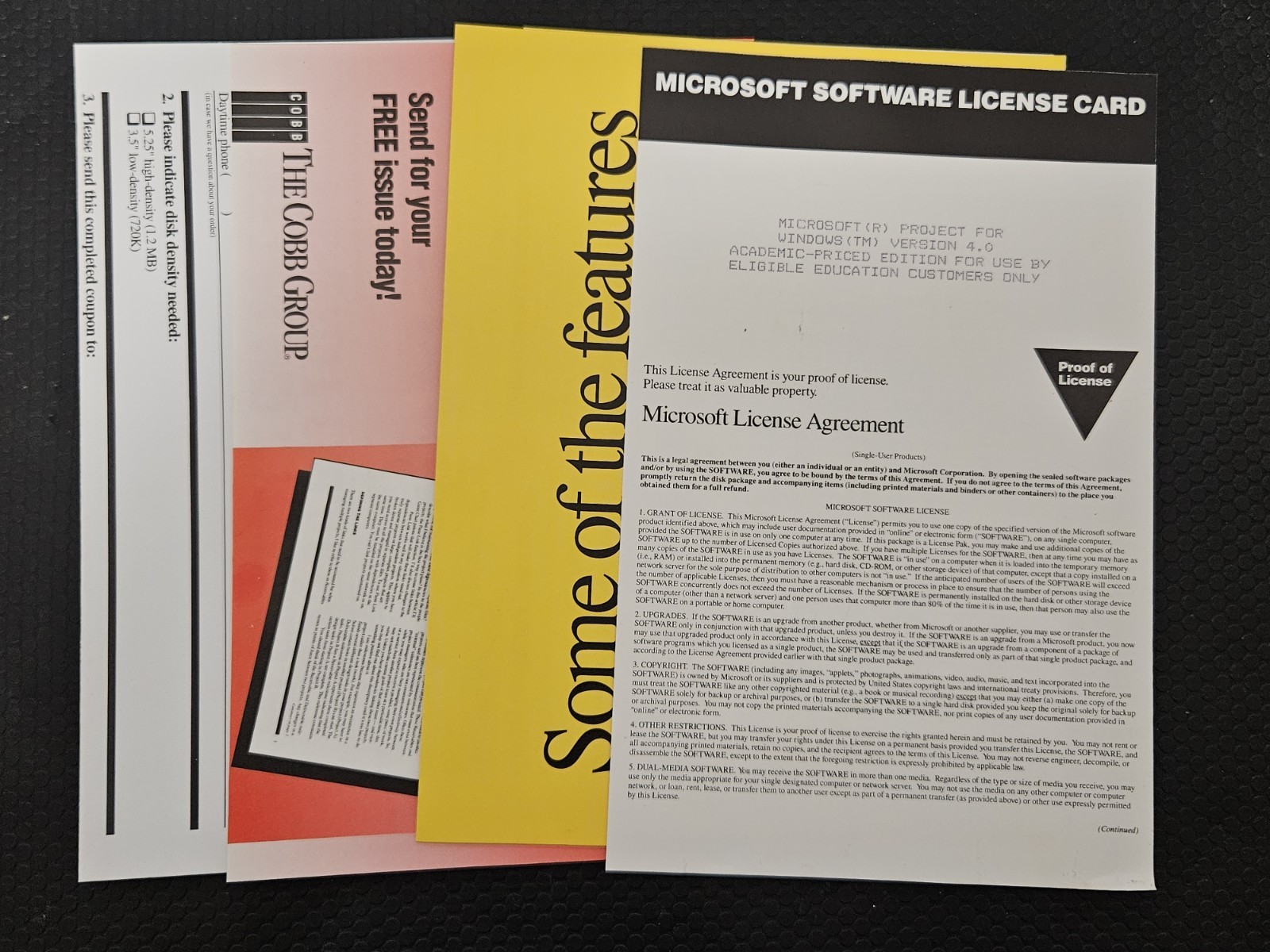 Windows Microsoft Project v4.0 Vintage Software 3.5″ DISKETTES *Untested As-Is*