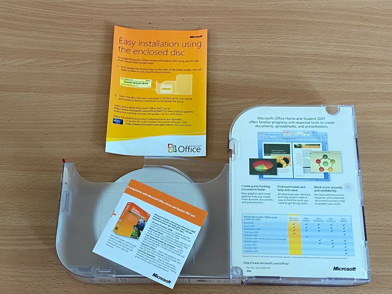 Genuine Microsoft Office Home and Student 2007 Licensed for 3 Home Computers