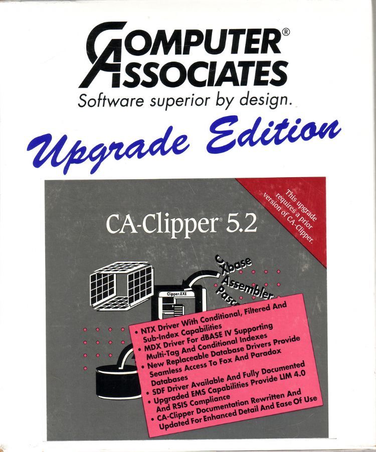 CA-Clipper 5.2 for DOS (3.5 or later) and (+) CA-Clipper 5.2d Upgrade, COMPLETE