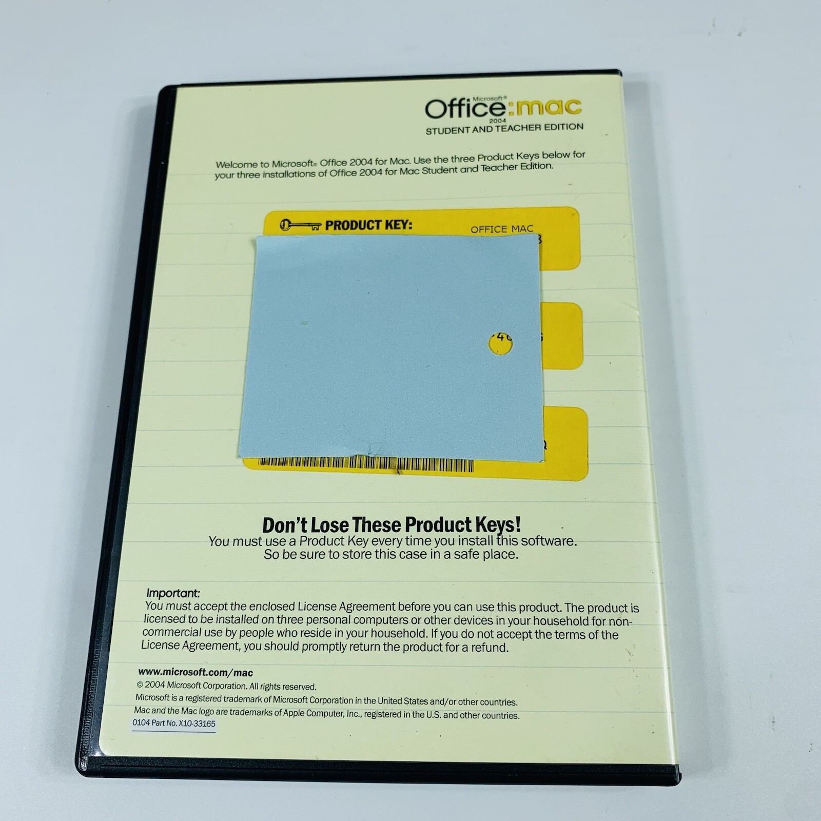 Microsoft Office 2004 for Mac – Student and Teacher Edition w/ 3 Product Keys