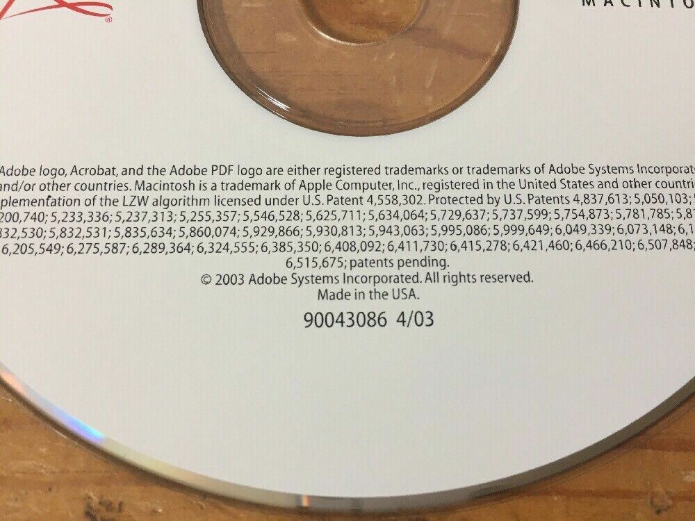 2003 Acrobat 6.0 Professional Software Upgrade Installation CD For Macintosh Mac