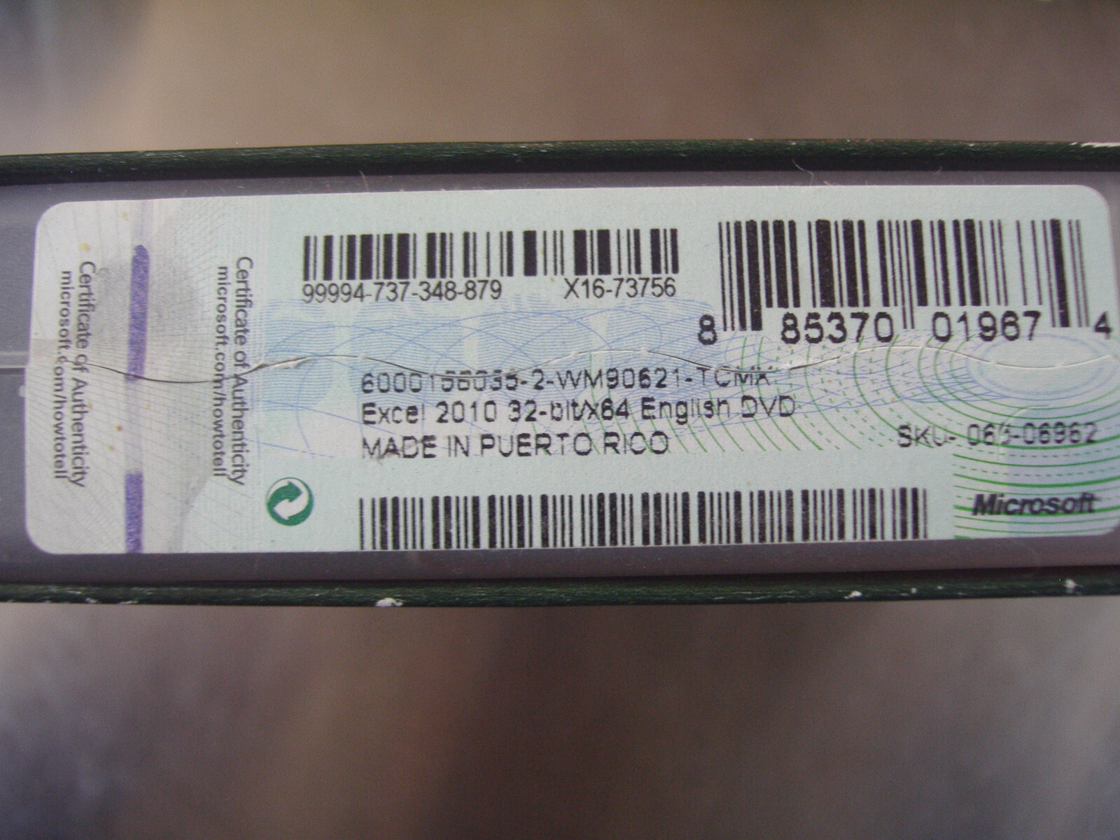 Microsoft MS Office Excel 2010 Licensed for 2 PCs Full English Retail Version